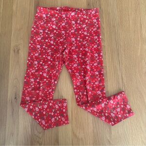 Sergent Major Vibrant Red Floral Leggings with Elastic Waistband